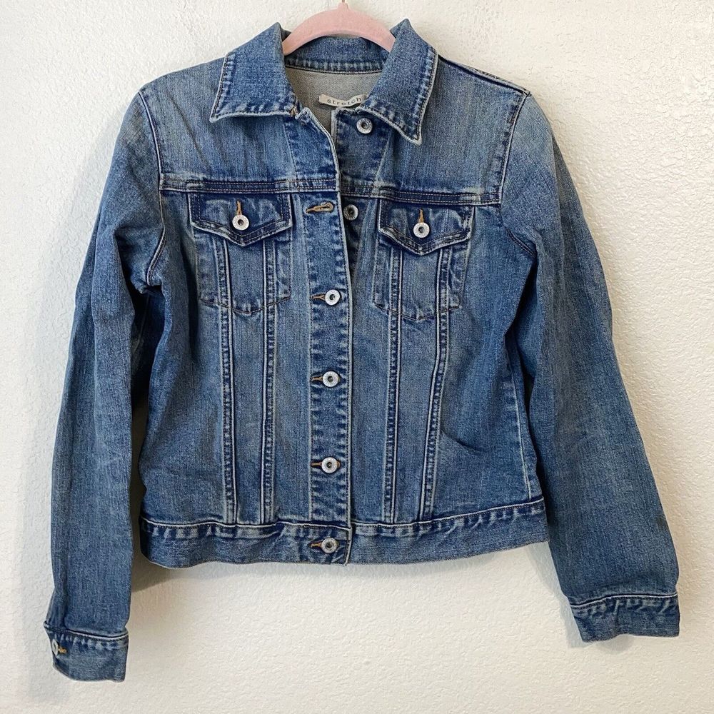 Gap Jacket Womens Size Small Denim Blue Stretch